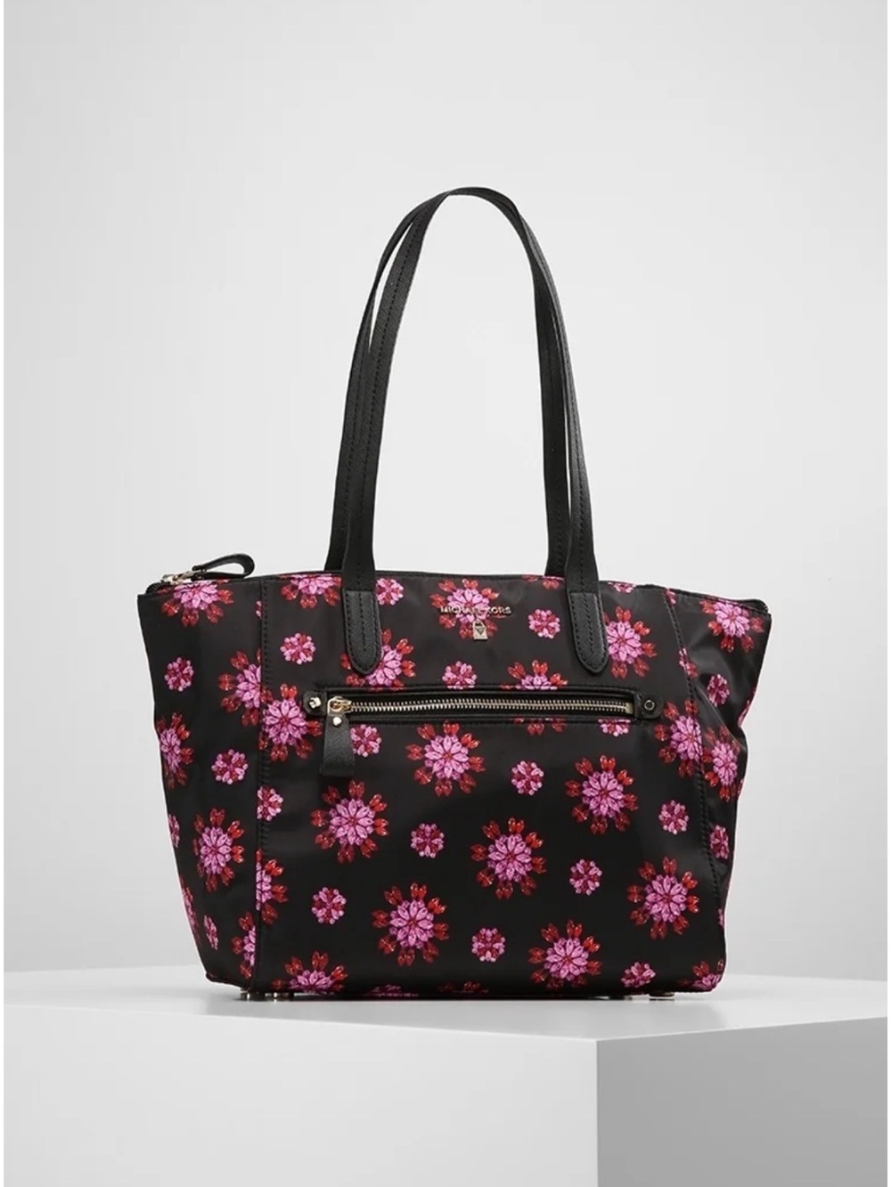 Michael Kors Black Tote with Pink Floral Motif - Picture 5 of 12
